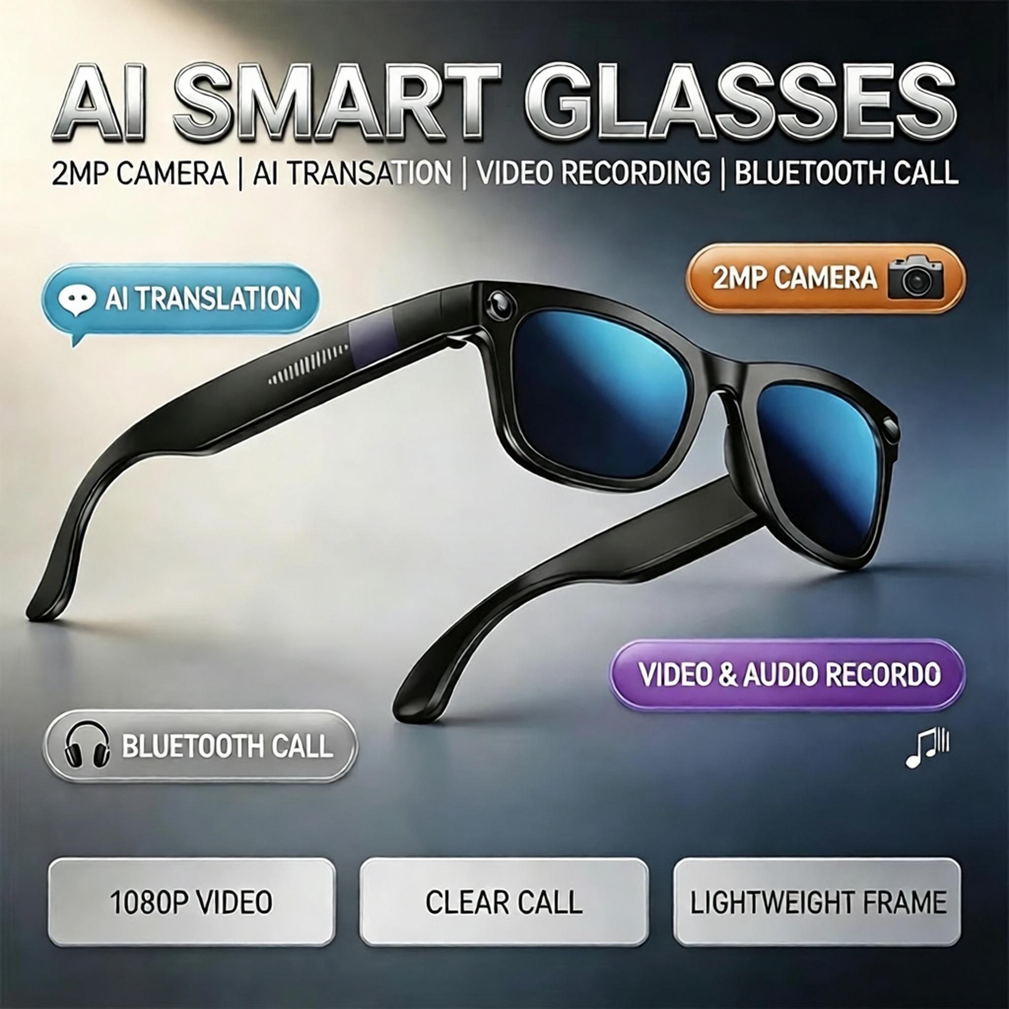 Audio Music For Video - Nuovi Occhiali Intelligenti AI Bluetooth con