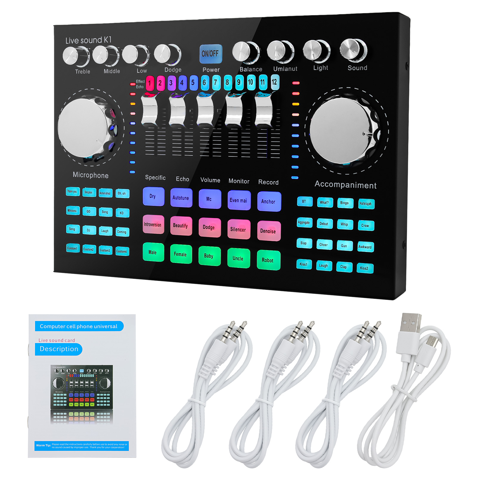 Audio Music Changer - Mixer Audio K1, Scheda Audio Live,